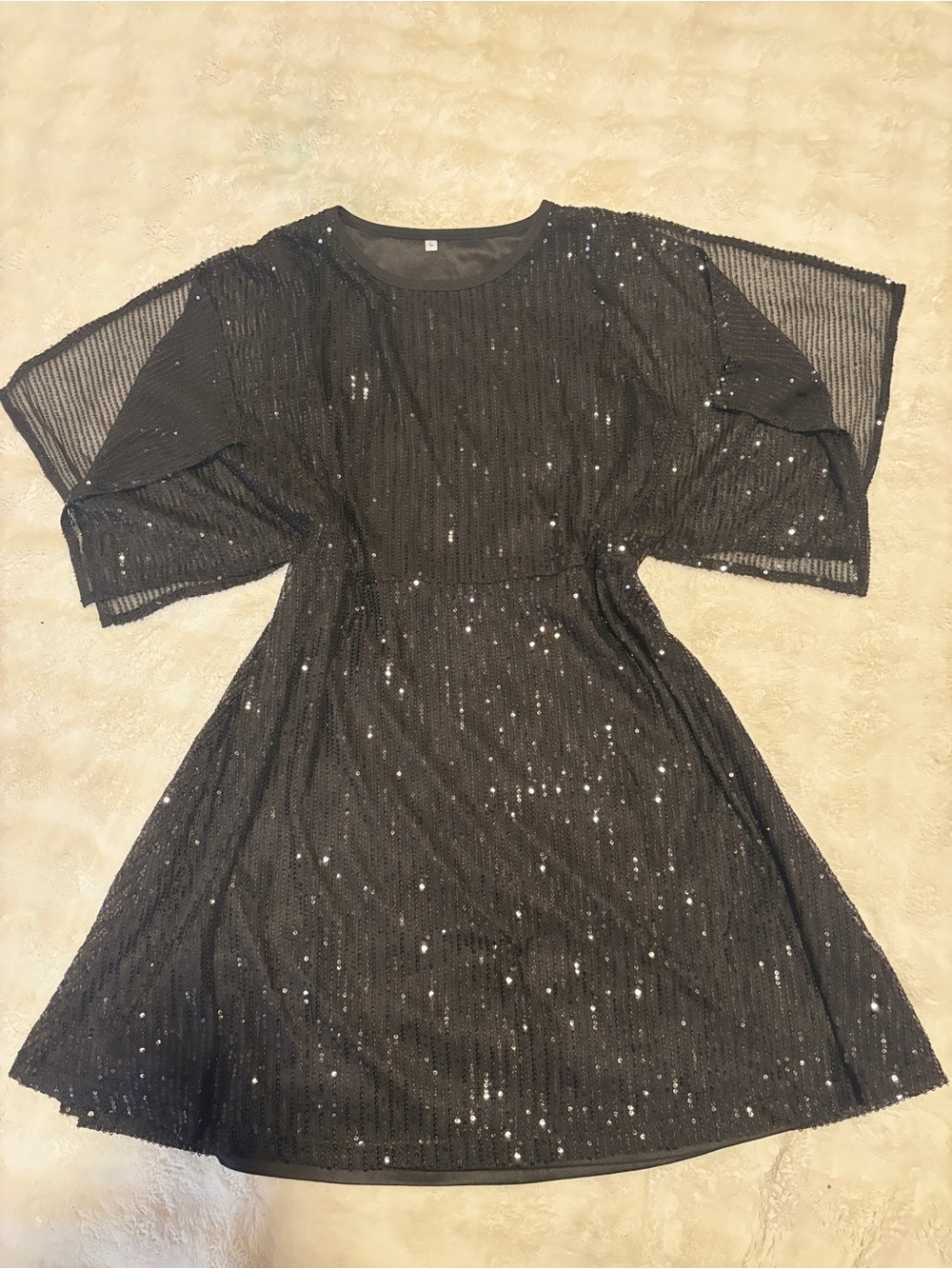 Black Sequin Mini Dress